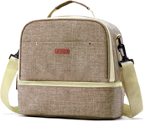 Vista 12 de Bolsa de extractor de leche con compartimento para extractor de leche, bolsa enfriadora y a prueba de humedad, doble capa para madre, extractor