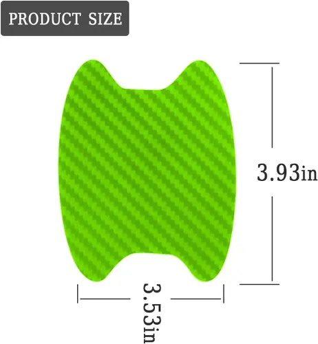 Vista 2 de Blilo 4 calcomanías protectoras universales de fibra de carbono para manijas de puerta, verde, textura de fibra de carbono, antiarañazos, fácil