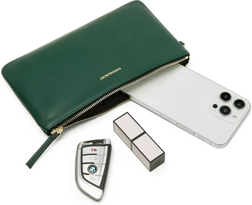 Vista 5 de DORIS&JACKY Bolso pequeño lindo de la cartera del embrague de cuero de la piel de cabra con la correa