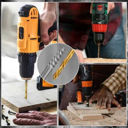 Vista 6 de Juego de extractor de tornillos de 18 piezas y juego de brocas para mano izquierda, removedor de pernos rotos Easy Out Reverse 35#CR-MO 6542/4341