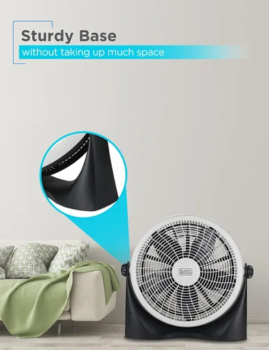 Vista 5 de BLACK+DECKER Ventilador de piso de alta velocidad, ventilador independiente de 15.6 pulgadas de diámetro, 5 aspas de plástico, 3 velocidades, ajuste
