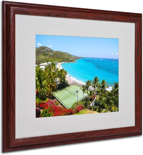 Vista 6 de CATeyes - Lienzo decorativo para pared, diseño de las Islas Vírgenes, marco de madera, 11 x 14 pulgadas