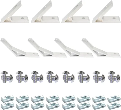Vista 9 de 8 Conjuntos Perfiles de Extrusión de Aluminio Serie 10 Soportes de Esquina 1010 Conectores en L de Ángulo Recto de 90Grados con Tuercas y Pernos