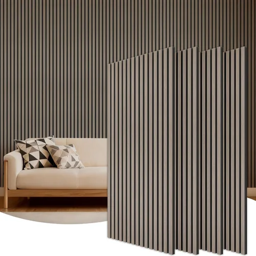 Vista 15 de TONOR Paneles acústicos de madera para decoración de pared interior, paquete de 2 paneles acústicos de listones de madera de 47.2 x 23.6 pulgadas