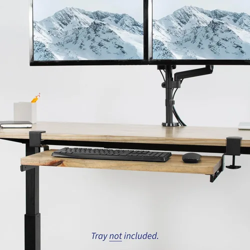 Vista 6 de VIVO Juego de abrazadera y riel de 12 pulgadas para bandejas de teclado de madera personalizadas (sólo juego de rieles - bandeja no incluida), riel