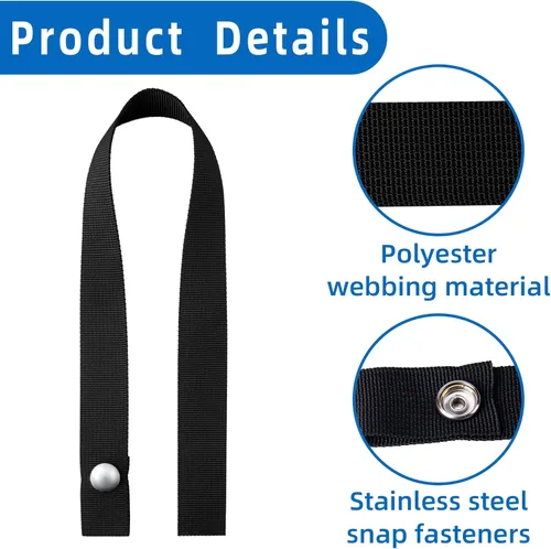 Vista 3 de CODREE Correa de escalera de barco pontón de 4 piezas, resistente a los rayos UV de 18 pulgadas, cierres de tuerca a presión y tornillo, asegura tu