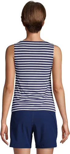 Vista 2 de Lands' End Traje de baño tankini de cuello alto resistente al cloro UPF 50, con protección solar modesta