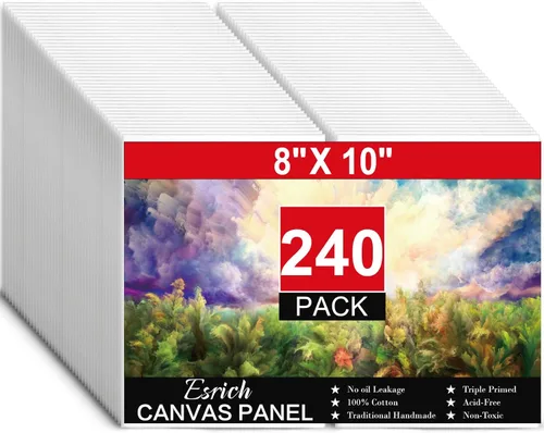 Vista 8 de ESRICH Mini lienzos para pintar, lienzo de 4 x 4 pulgadas a granel, paquete de 72 paneles de lienzo pequeños, lienzo de pintura de algodón