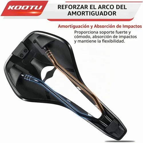 Vista 4 de KOOTU Sillín de bicicleta de carretera, cómodo asiento de bicicleta impermeable para hombres y mujeres, asiento de bicicleta transpirable que Brillo