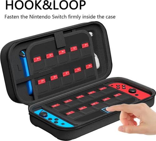 Vista 5 de Switch - Funda de transporte compatible con Nintendo SwitchOLED, compatible con Joy-Con y adaptador de CA, bolsa rígida portátil de transporte