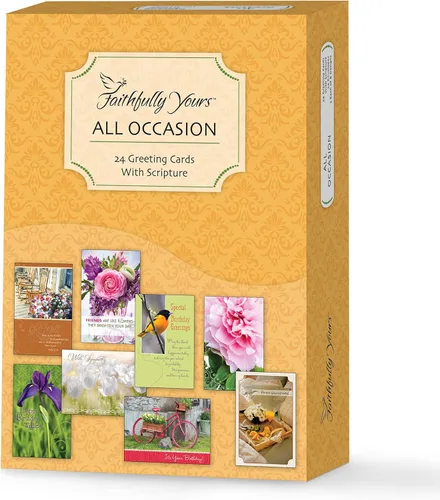 Vista 18 de Faithfully Yours surtido de tarjetas de cumpleaños de diseño paisaje, la majestad de Dios con versículos bíblicos