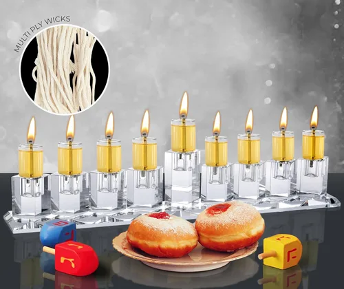 Vista 4 de Ner Mitzvah Mechas de algodón natural sin humo, 50 unidades (aproximadamente) de 58 capas de grosor medio para velas de taza de aceite, mechas