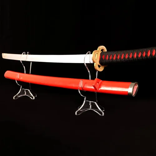 Vista 8 de WANLIAN Soporte Katana para cuchillos Samurái, soporte de acrílico horizontal para exhibir espada Katana Samurai (negro)