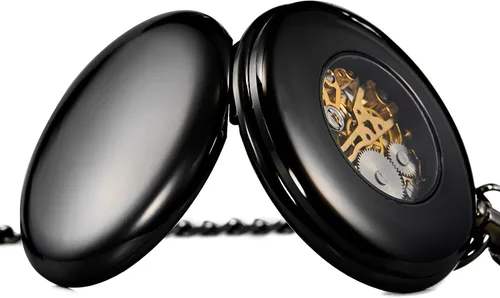 Vista 5 de Reloj de bolsillo mecánico de dragón antiguo con cadena
