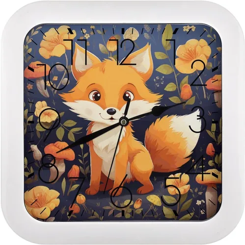 Vista 22 de 10" Square Modern Wall Clock,African Mud Cloth Tribal Print Kitchen Clocks Wall Battery Operated,Silent Non Ticking Unique Funny Cute Wall Clock for