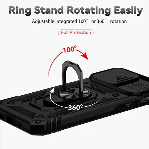 Vista 6 de Funda para iPhone 13 Mini con cubierta para lente de cámara, protector de pantalla HD, doble capa de protección contra caídas de grado militar