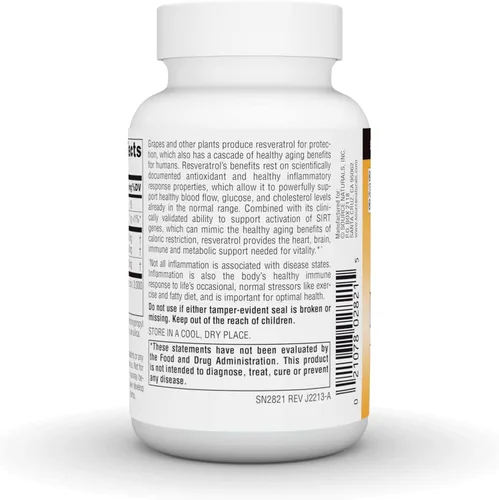 Vista 3 de Source Naturals Resveratrol 550, Apoyo al Corazón y Envejecimiento Saludable*, 500 mg - 30 Tabletas