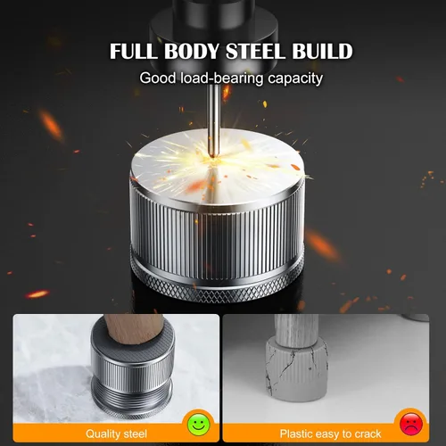 Vista 3 de Elevadores de muebles ajustables de 1 pulgada, paquete de 4 elevadores de cama de metal, altura de elevación de 0.9 a 1.7 pulgadas, almohadilla