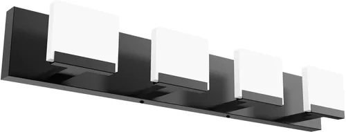 Vista 13 de Ralbay Luces LED modernas para tocador de baño, 5 luces, lámpara de pared de baño de acero inoxidable acrílico