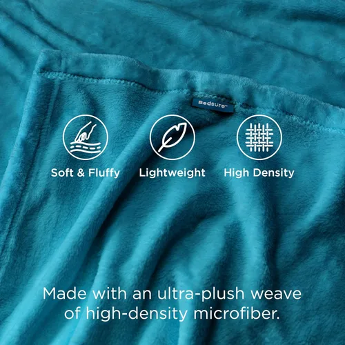 Vista 80 de Bedsure - Manta de vellón, tamaño queen, suave, ligera, afelpada, mullida, acogedora, de microfibra de lujo, color gris claro, 90 x 90 pulgadas