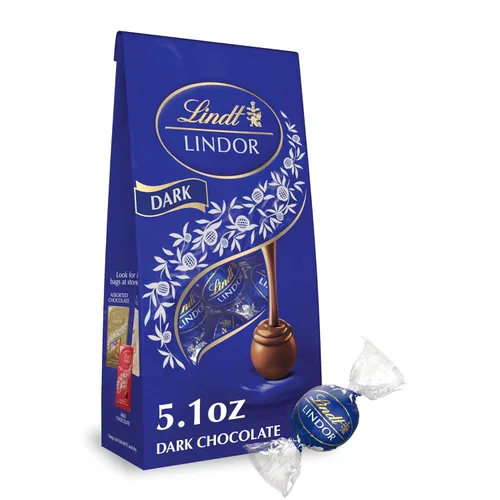 Vista 33 de Lindt Lindor - Trufas de chocolate extra oscuro 60 %, caramelo de chocolate negro con centro de trufa suave y derretida, ideal para regalar, 5.1