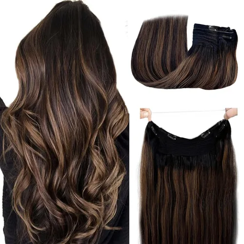 Vista 9 de Halos - Extensiones de cabello humano real rubio, extensiones de cabello humano con línea de pescado, extensiones de cabello humano rubio 613