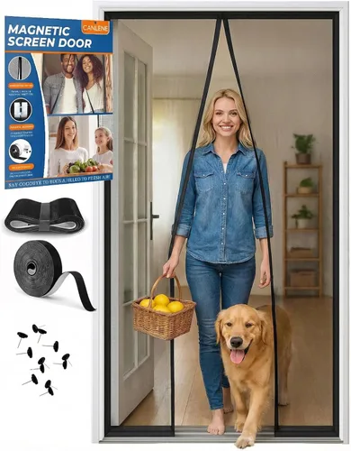 Vista 8 de Puerta de Malla Magnética Premium, Malla Reforzada de Servicio Pesado, Tejido Ultra-Denso, Cierre Automático Suave, Mascotas y Niños – Manos Libres