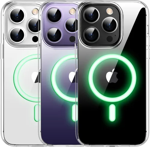 Meifigno Clear Mag Series - Funda diseñada para iPhone 14 Pro, protección de grado militar y compatible con MagSafe, parte trasera de policarbonato