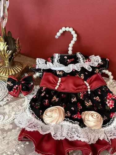 Vista 248 de Moda Vestido de Princesa de Encaje para Perro Cachorro Dulce para Perro EXTRAL Pequeño y Pequeño A-Negro XX-Pequeño