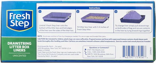 Vista 2 de Fresco Paso Cordón Cat Litter Box Liners, perfumado, tamaño jumbo, 36" x 19" - 7 unidades por caja, 2 cajas