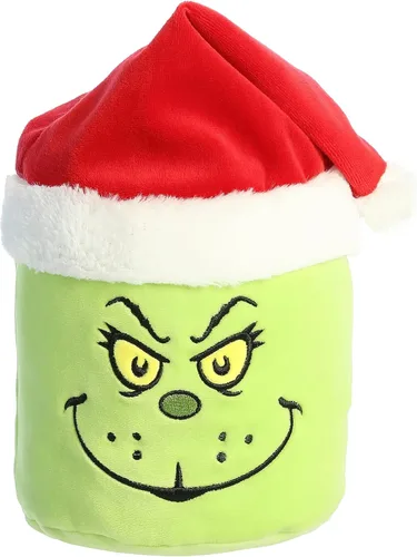 Aurora Whimsical Dr. Seuss Santa Grinch Mallows - Peluche con licencia oficial para juegos imaginativos, perfecto para niños y adultos, color verde,
