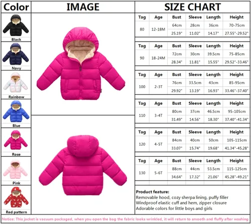 Vista 6 de Chaqueta invernal con capucha para niños y niñas disponible en 1 - 7