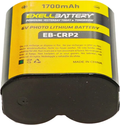Vista 4 de EXELL CR-P2 6V 1700mAh (mayor capacidad en el mercado) Batería de litio compatible con cámaras digitales/analógicas, accesorios