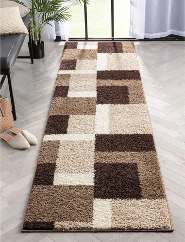 Vista 12 de Well Woven Madison Shag Cubes - Alfombra geométrica moderna de 2 pies 3 pulgadas x 7 pies 3 pulgadas