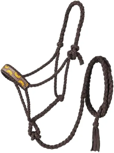 Vista 2 de Coolhorse Tough 1 Cactus Impreso Verde Mule Cinta Halter con cuerda de plomo de 10 pies