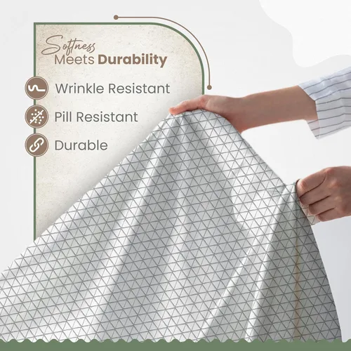 Vista 6 de Juego de sábanas EcoPure de 4 piezas tamaño completo Sábanas 100% algodón orgánico Sábanas lavadas para comodidad Refrescantes Sábanas