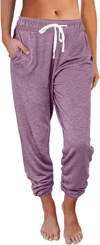 Vista 14 de AUTOMET Pantalones deportivos de cintura alta para mujer con bolsillos Negro