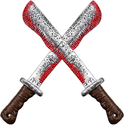 Machete sangriento de Halloween, juguete de corte de carnicero, machete falso realista, machete sangriento, juguete de Halloween casa encantada,