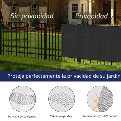 Vista 3 de Windscreen4less - Pantalla de valla de privacidad de 6'x50', malla resistente para sombreado, cubierta de tela para jardín, pared, patio, piscina