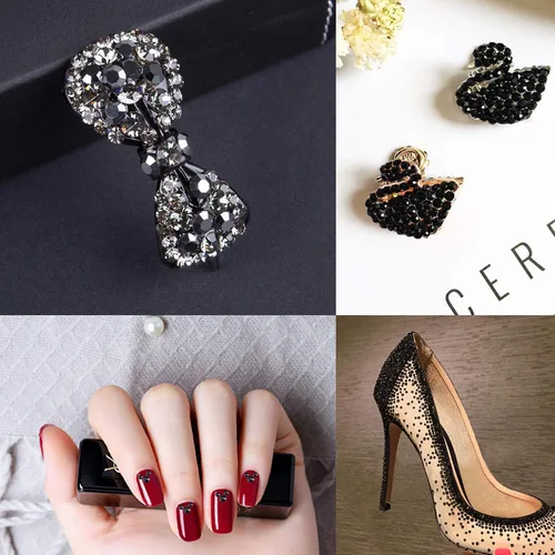 Vista 6 de LPBeads 3456 piezas de diamantes de imitación AB para arte de uñas, cuentas redondas con parte trasera plana, gemas de cristal, 6 tamaños