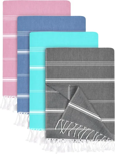 Vista 11 de Utopia Towels Paquete de 2 toallas de playa turcas, de 40 x 72 pulgadas, de gran tamaño, 100% algodón, sin arena, ligera, absorbente, de secado