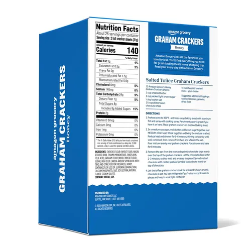 Vista 2 de Marca Amazon – Happy Belly Honey Graham Crackers, 28.8 onzas