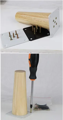 Vista 3 de Solid Wood Oak Furniture Legs,Sofa Legs,Coffee Table Legs,Cupboard Feet,Tapered Replacement Legs for TV Cabinets,Dressing Tables,Bookcase,Bench,with