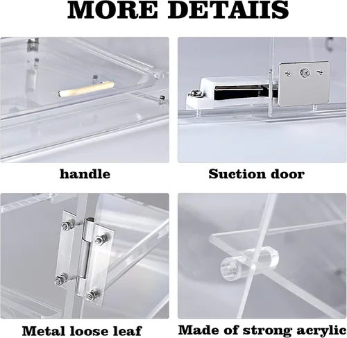 Vista 7 de Vitrina de pastelería con 2 bandejas con puertas delanteras y traseras - 21" x 17" x 12