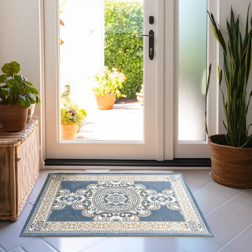 Vista 2 de CHICHIC Tapete de puerta interior de 32 x 48 pulgadas para entrada del hogar, interior y exterior, tapete de bienvenida para interiores, parte Gris