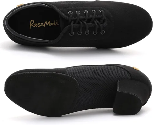 Vista 2 de RoseMoli Zapatos de Baile para Mujer, con Cordones, de Baile Latino, Salón Moderno, Salsa, Ritmo, Enseñanza, Práctica, Profesional