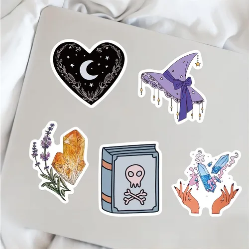 Vista 5 de 300 calcomanías de bruja, estética de bruja bohemia, botella de poción, boticario, calcomanías mágicas para botella de agua, laptop, álbum