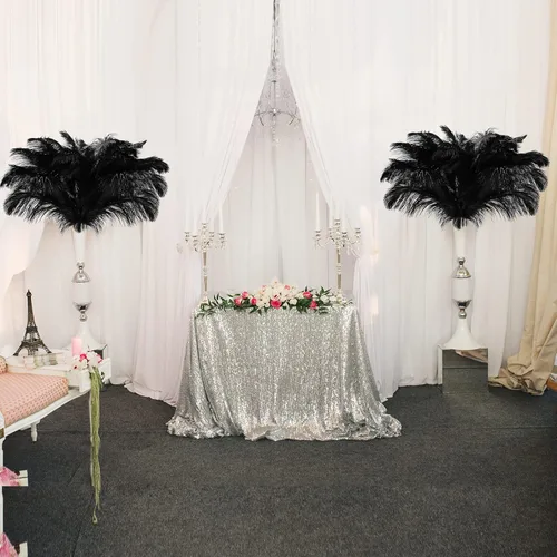 Vista 5 de Retrowavy 30 plumas de avestruz naturales grandes de 18 a 20 pulgadas a granel para centros de mesa de boda, centros de mesa, decoración del hogar