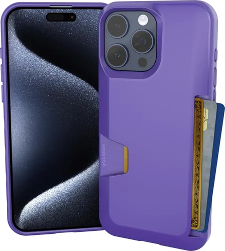 Vista 104 de Smartish® Funda tipo cartera para iPhone 15 Pro Max - Wallet Slayer Vol. 1 [Delgada + Protectora] Soporte para tarjetas de crédito - Cubierta
