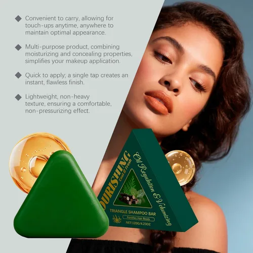 Vista 8 de Shampoo Bar &Triangle Peppermint Leaf, Fallopia multiflora Nourishing Regulation and Volumizing, Fortifies Hair Roots, 4.23 oz (1)